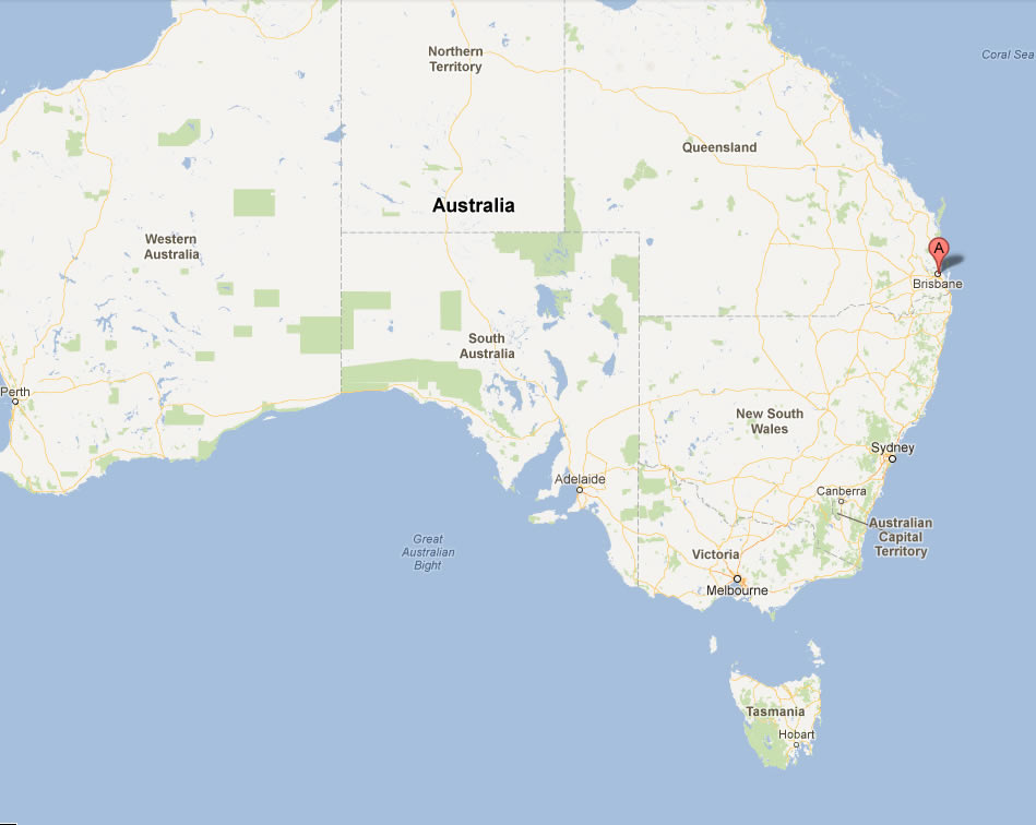 australia map Brisbane