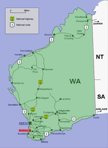 bunbury western australia map