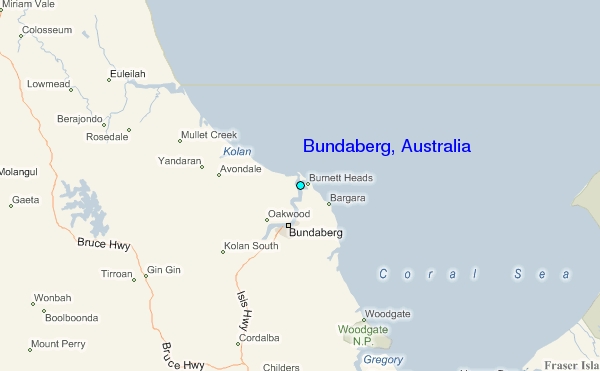 Bundaberg Australia map