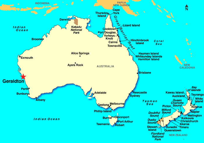 Geraldton australia map