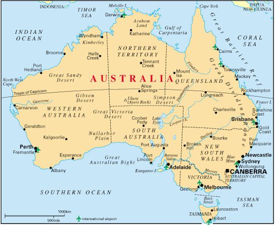 australia map Port Macquarie
