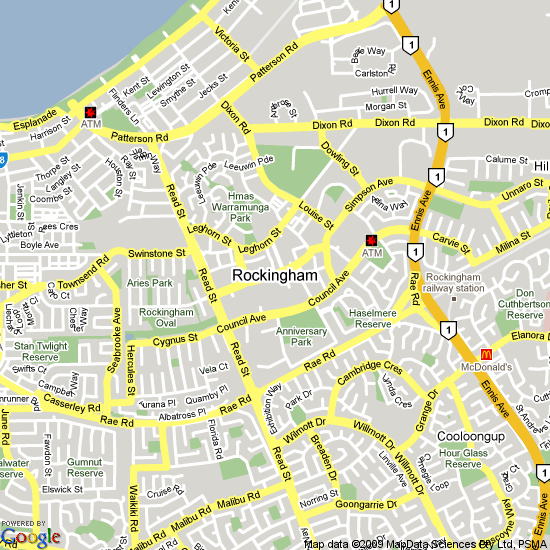 Rockingham Map and Rockingham Satellite Image