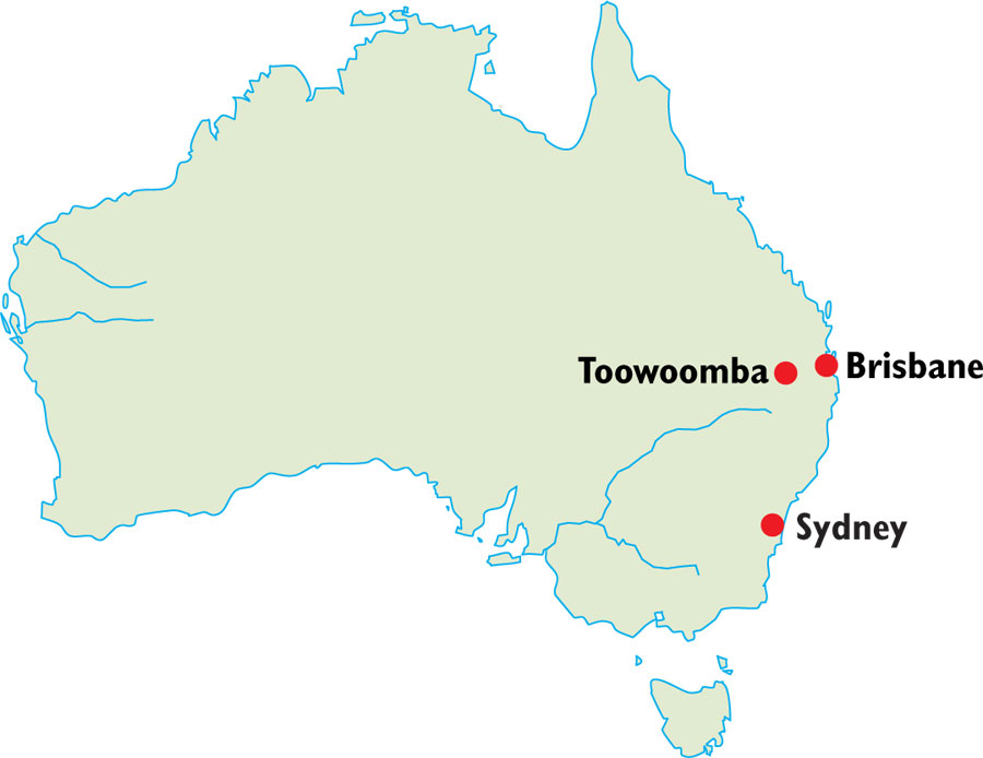 australia Toowoomba map