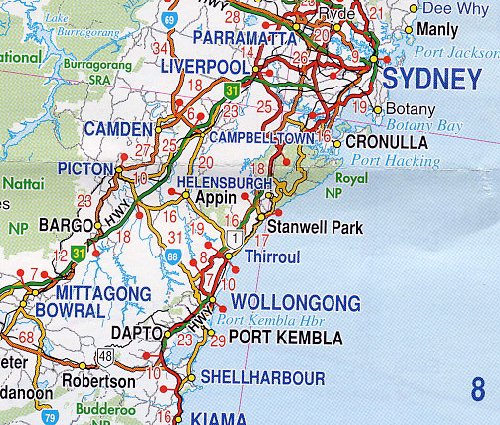 Wollongong map sydney
