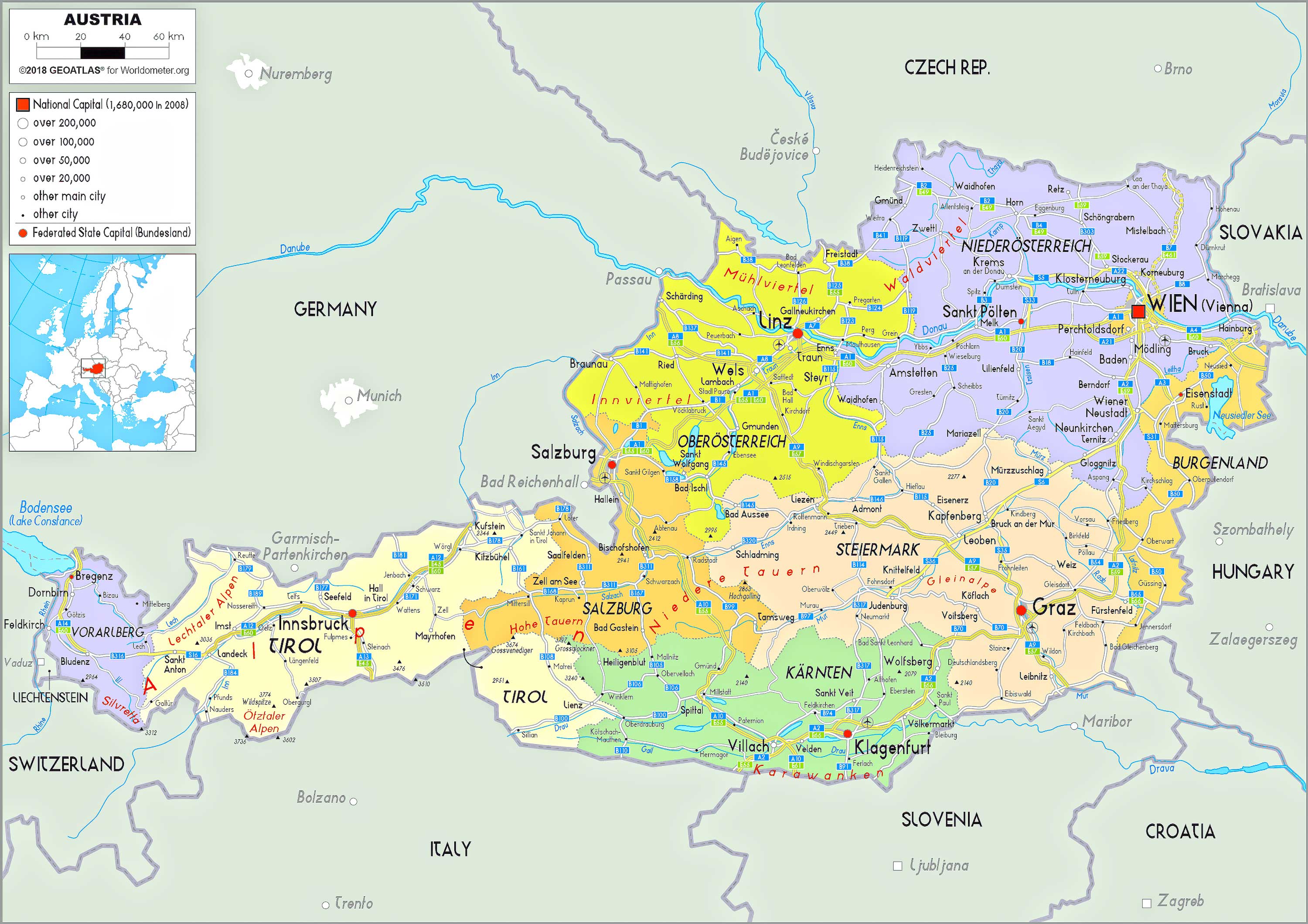 Austria Political Map