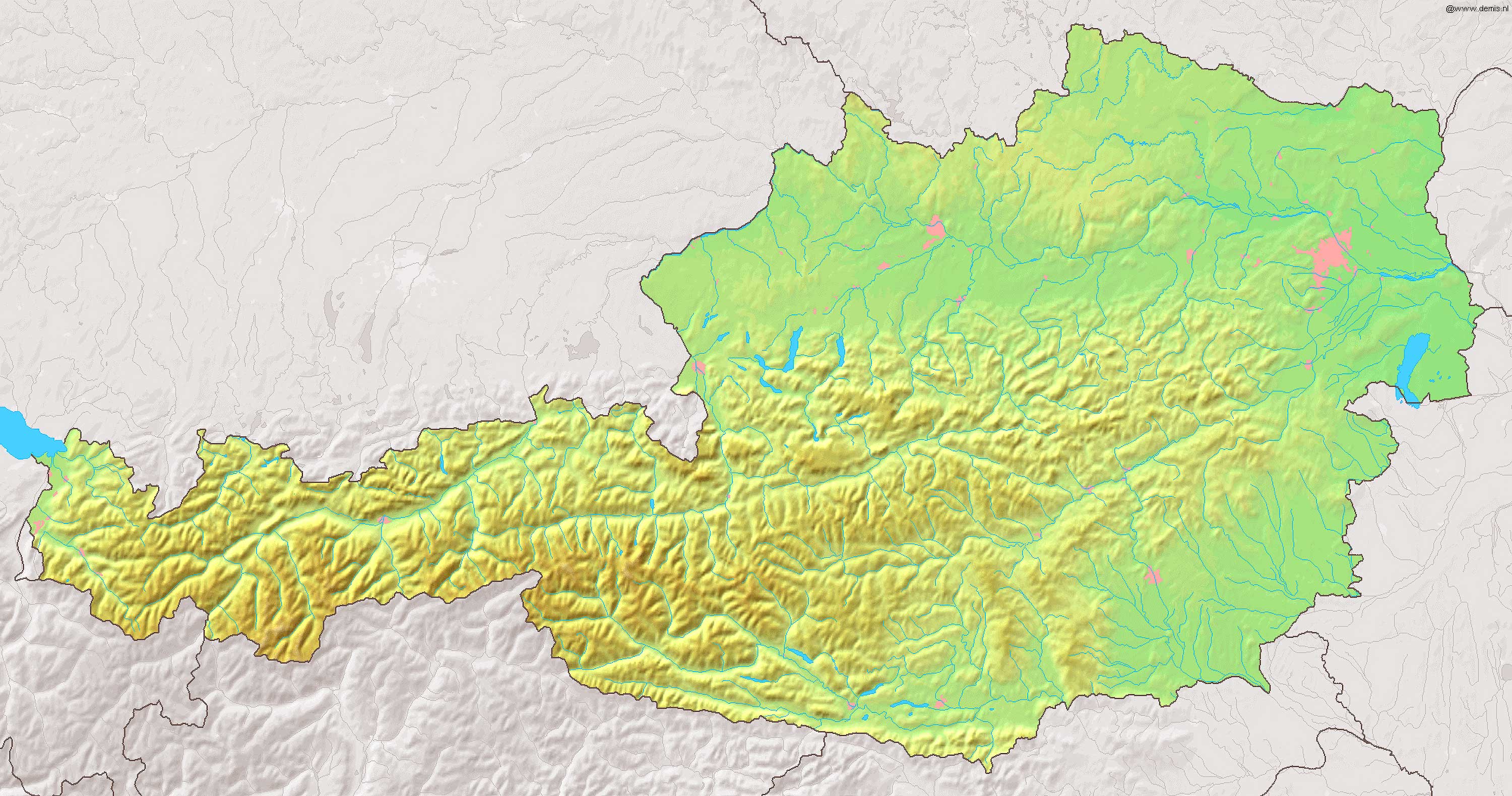Austria Relief Map