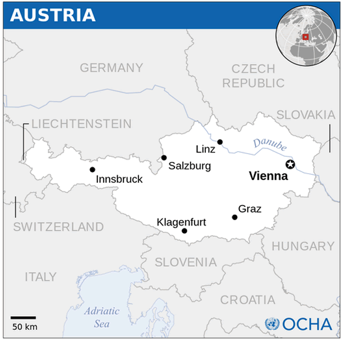 austria capital vienna map