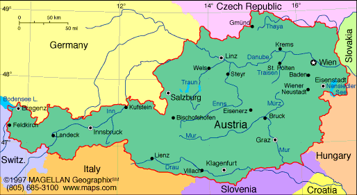 Austria Map Border