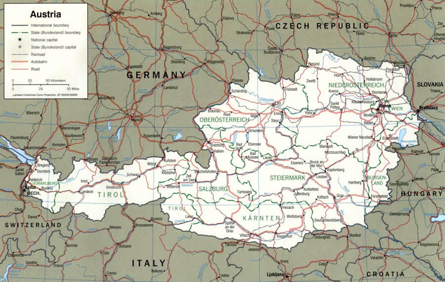 Austria Political Map