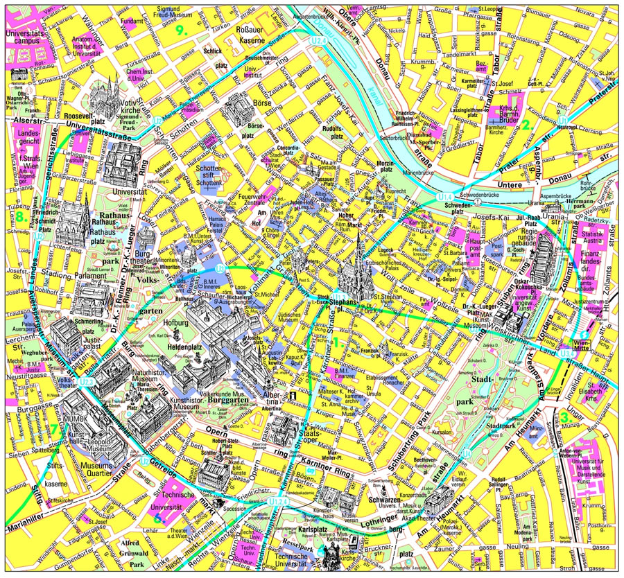 tourist map of vienna