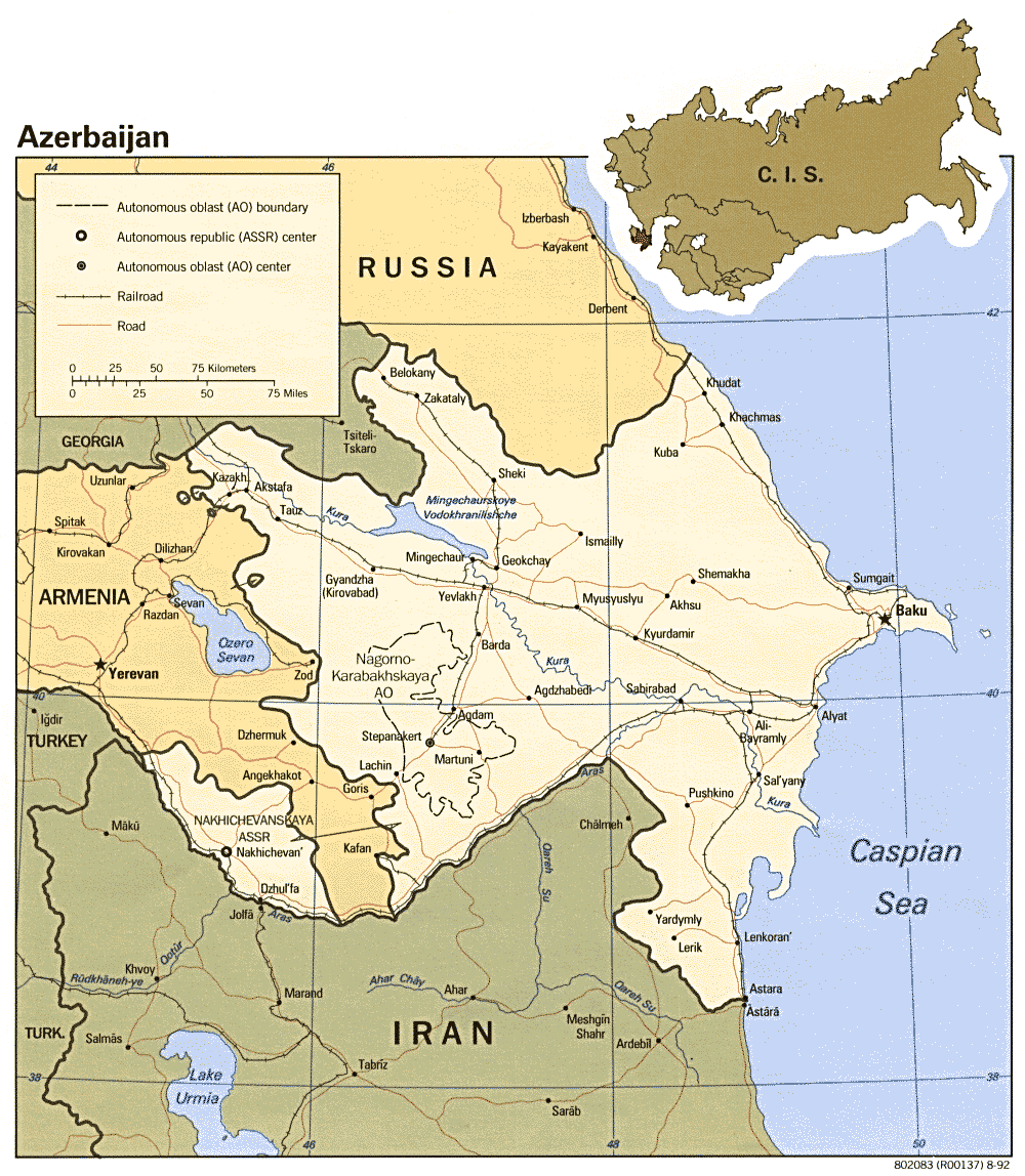 azerbaijan map russia