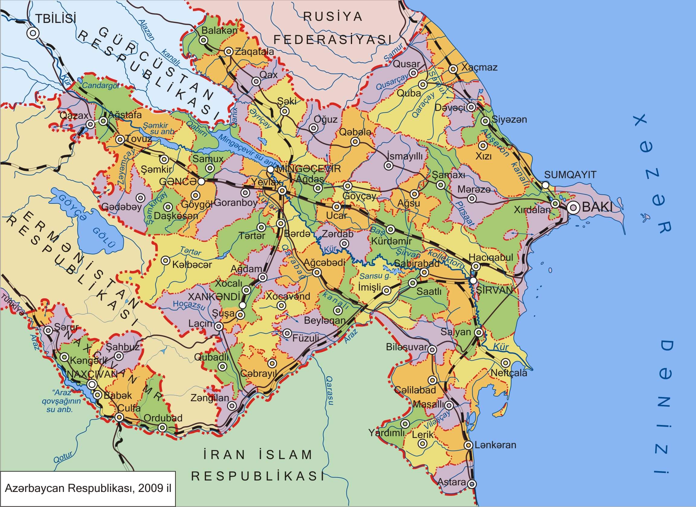 阿塞拜疆行政区划图片