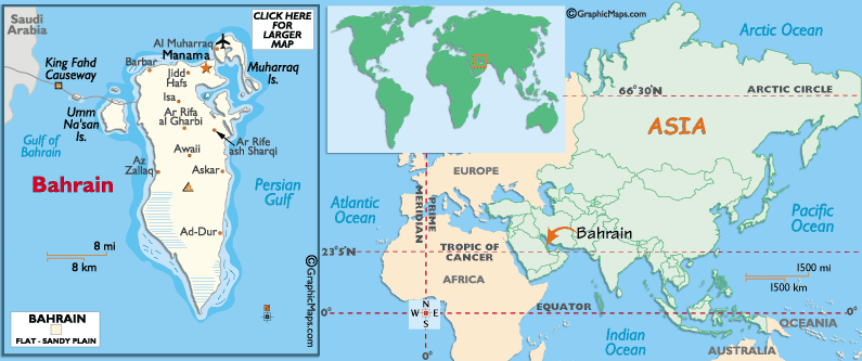 map of Bahrain
