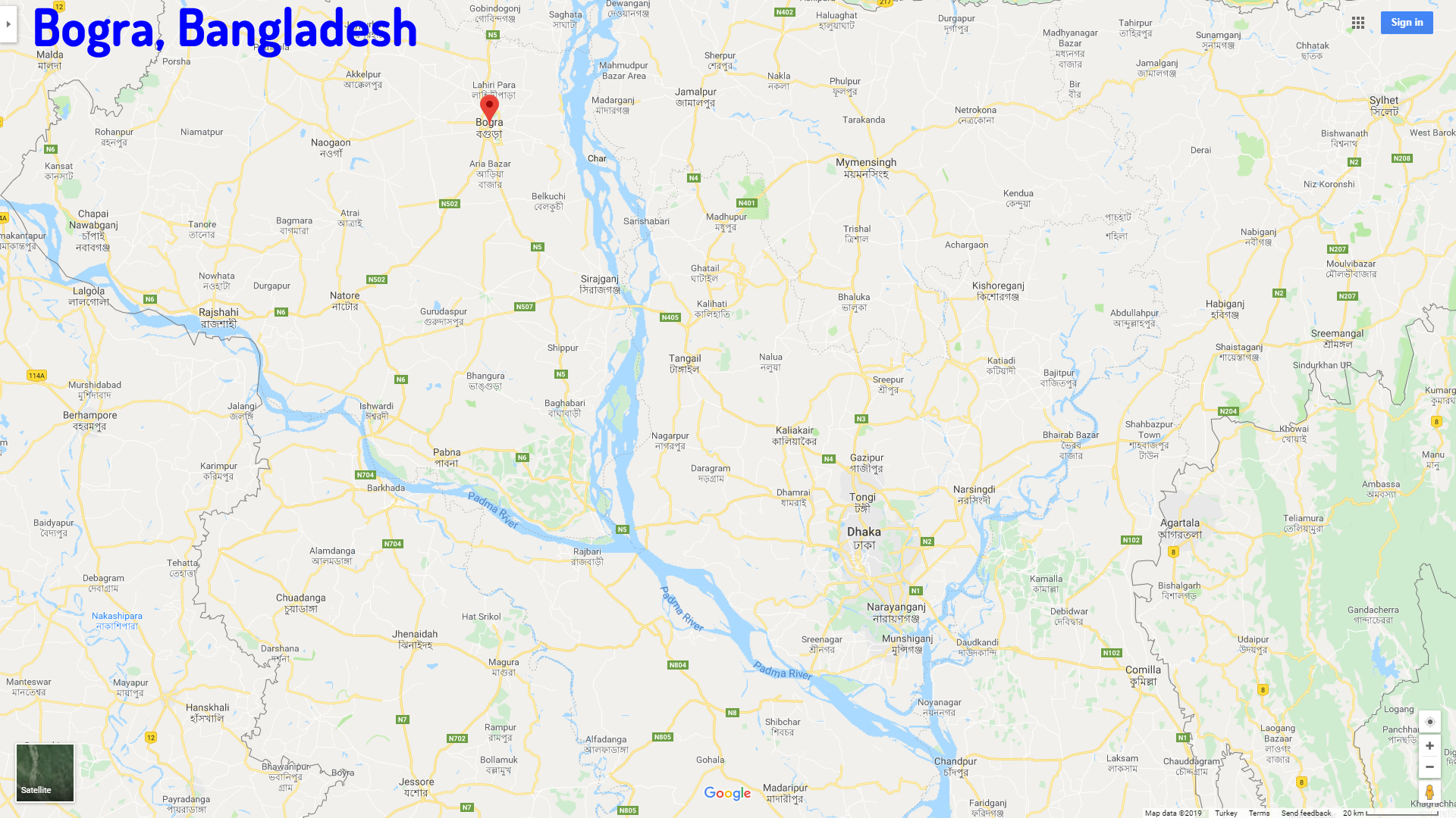 Bogra map Bangladesh