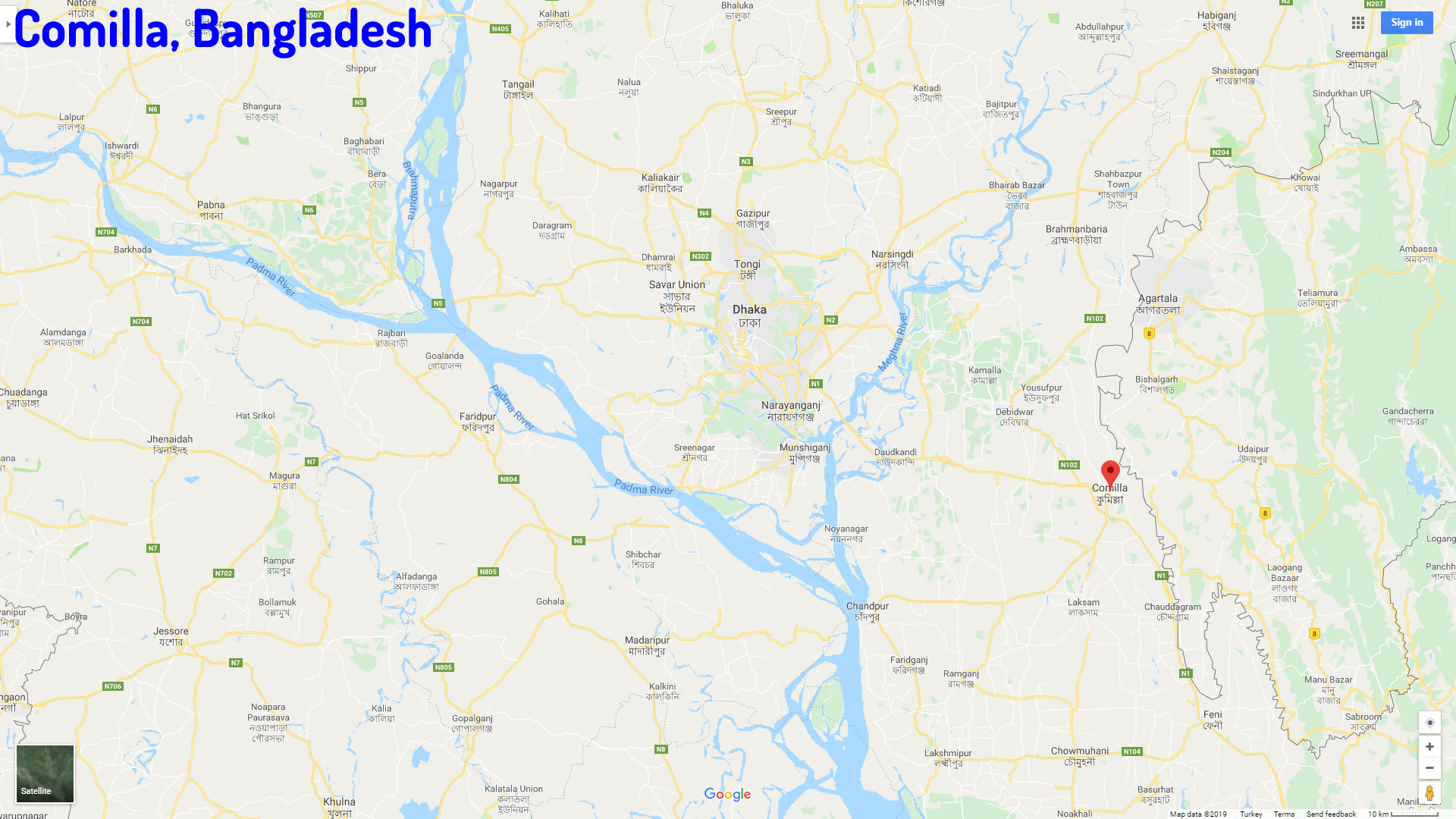 Comilla map Bangladesh