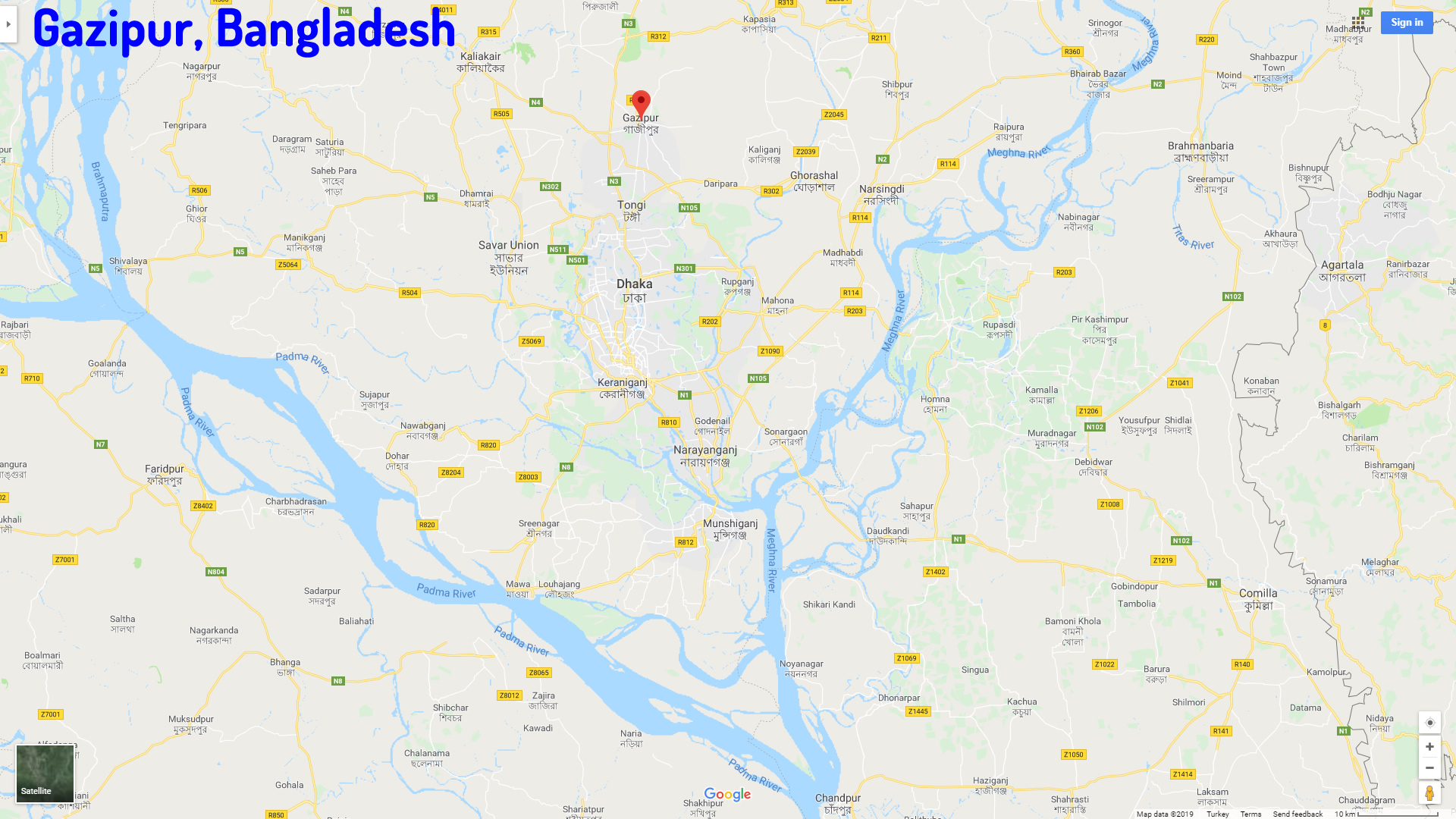 Gazipur map Bangladesh
