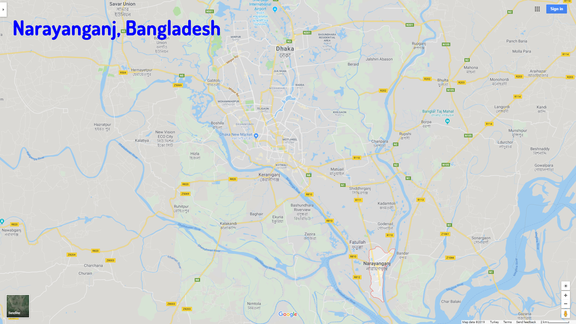 Narayanganj map Bangladesh