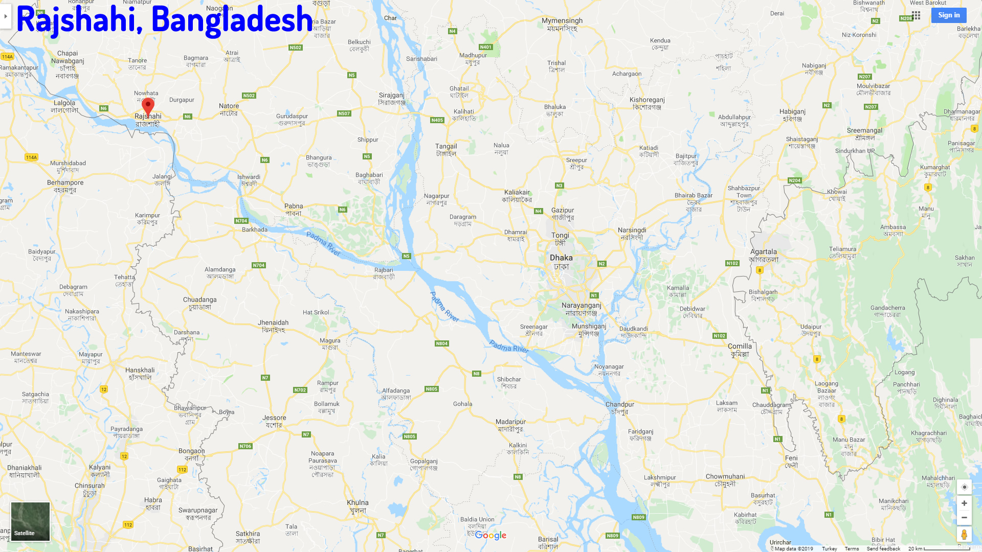Rajshahi map Bangladesh