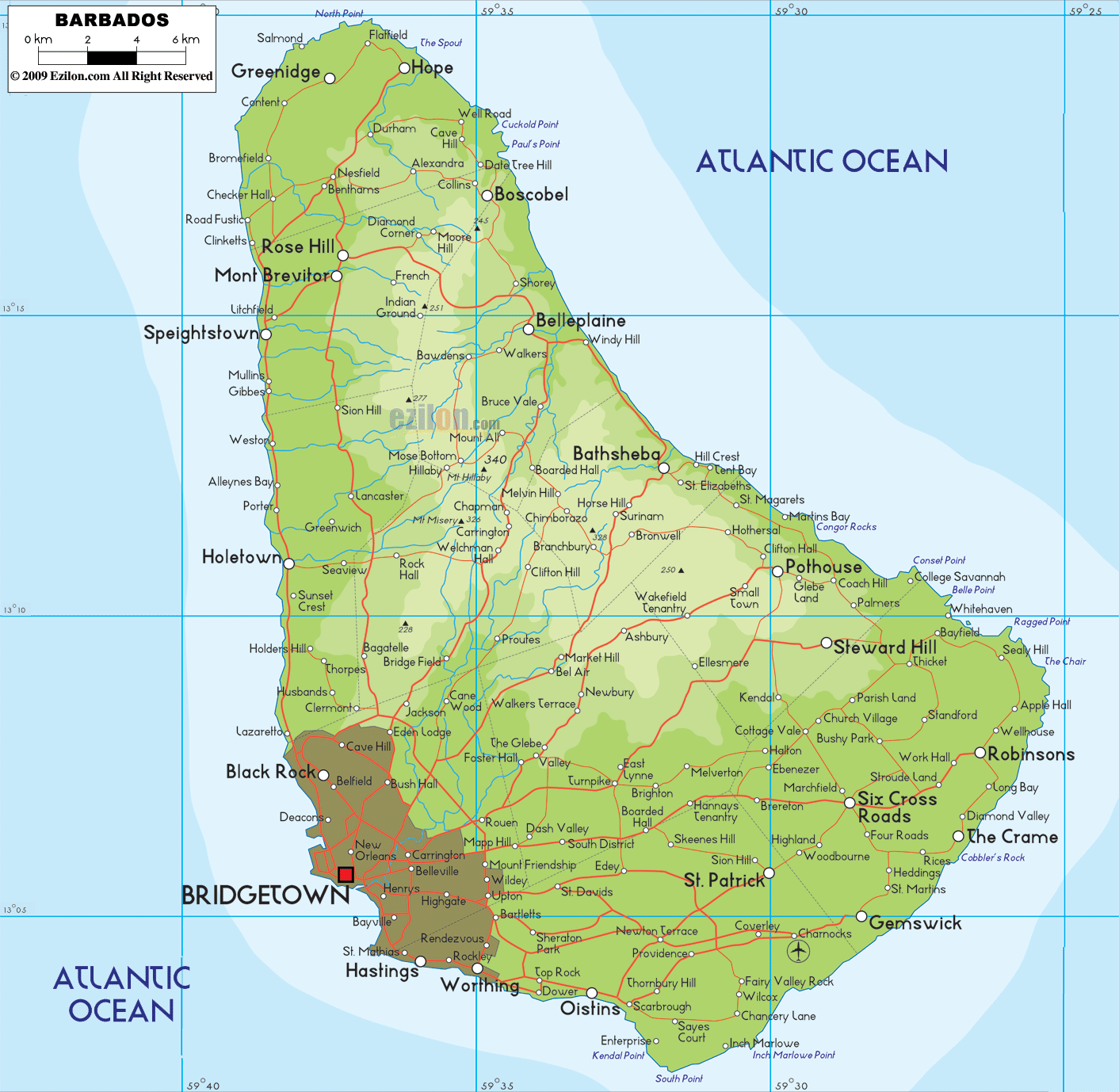 Barbados Map And Barbados Satellite Images