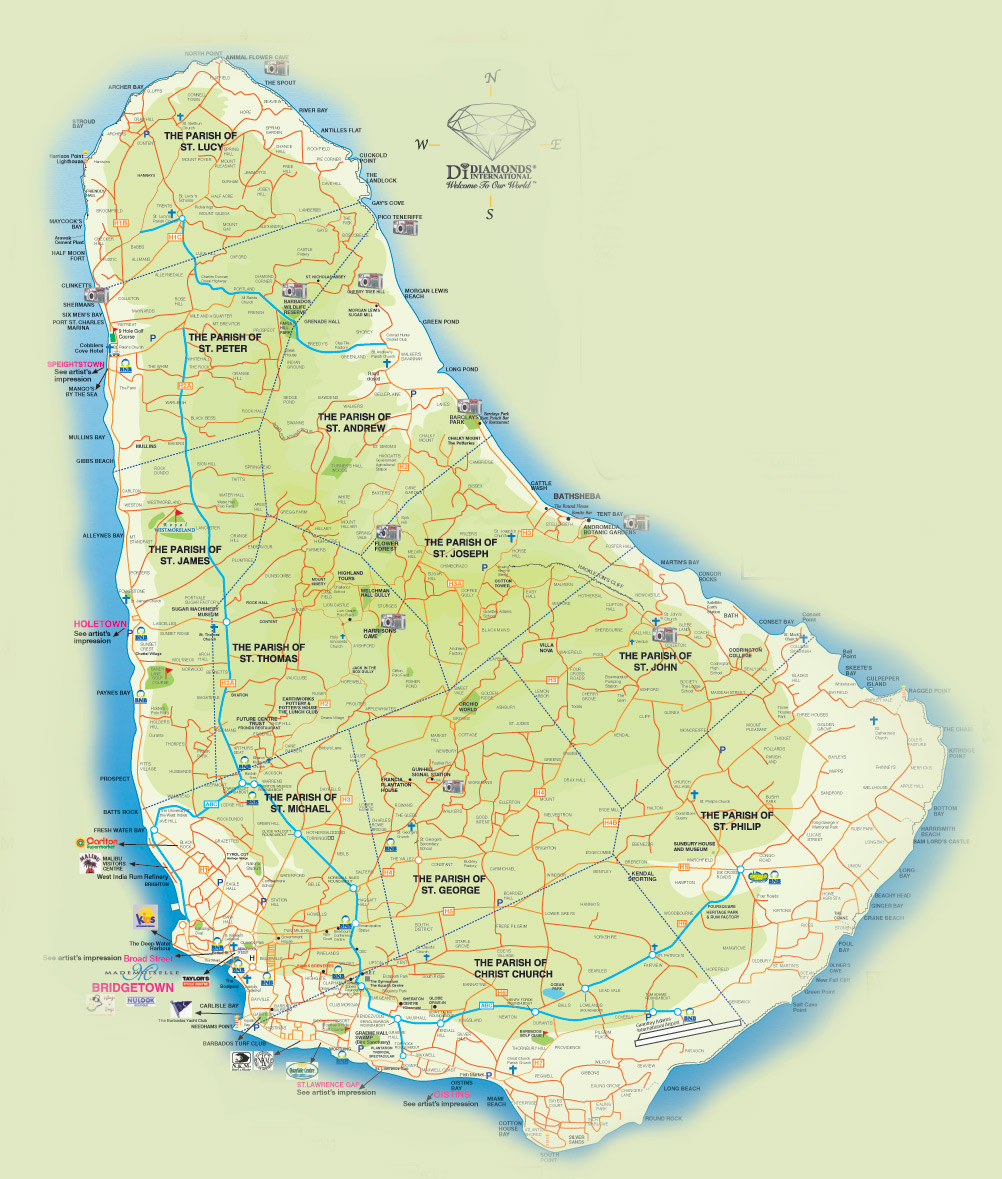 map barbados