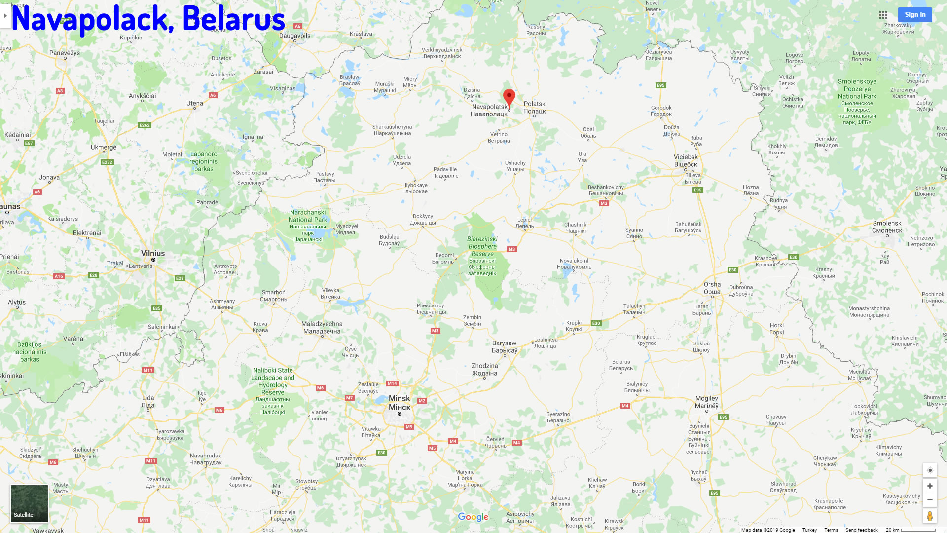 Navapolack map Belarus
