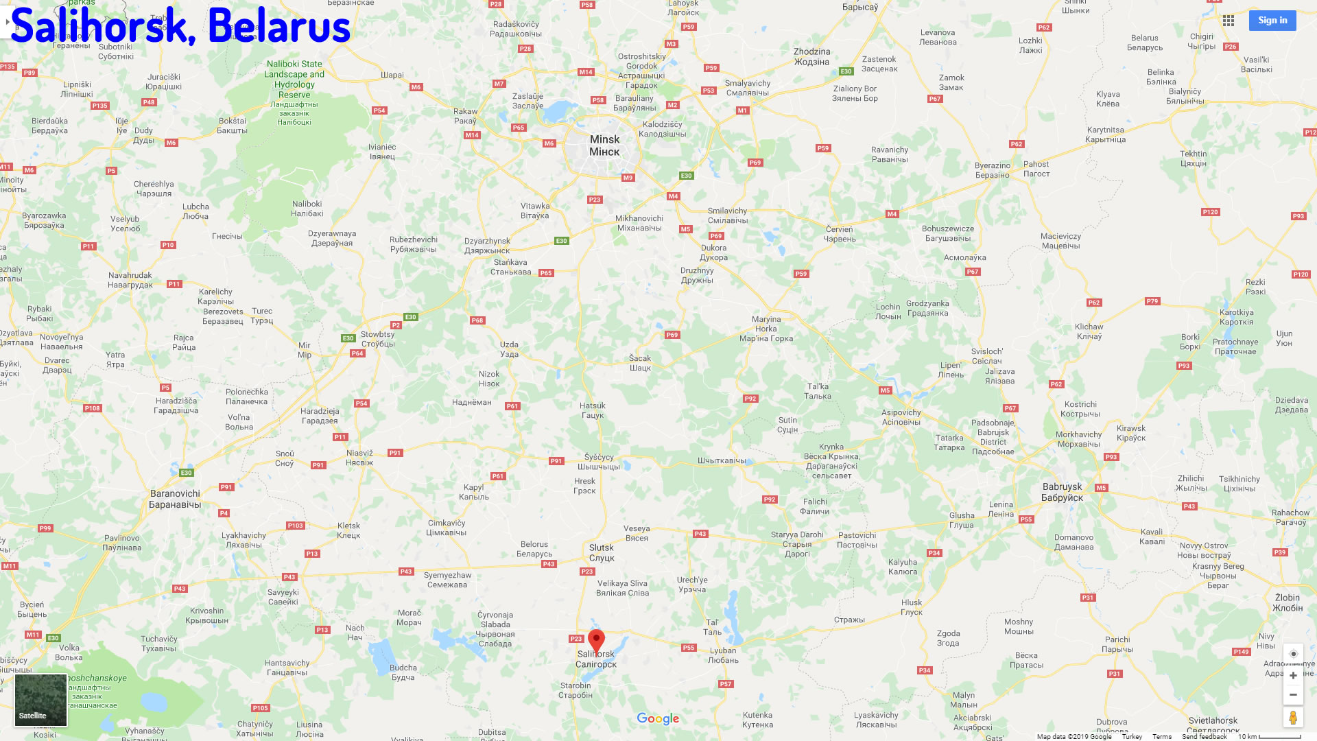 Salihorsk map Belarus