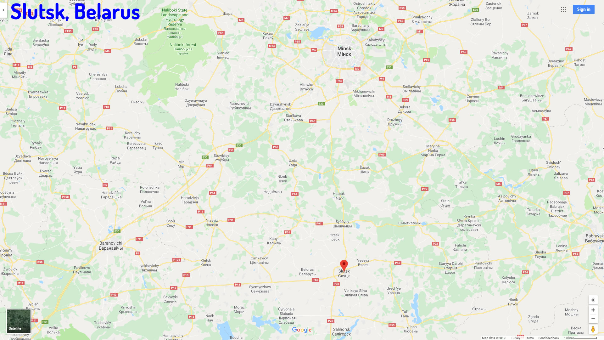 Slutsk map Belarus