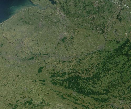 satellite image of belgium
