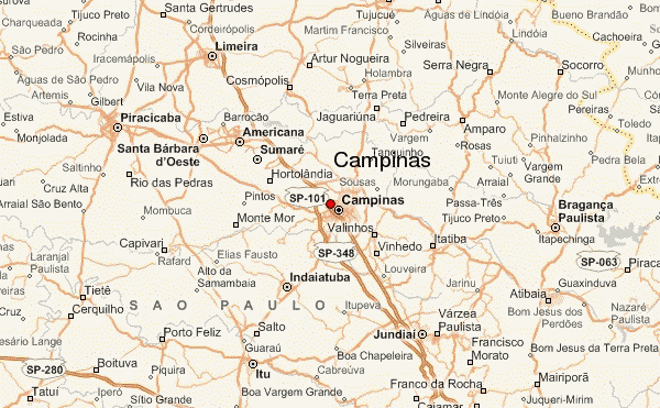 Campinas area map