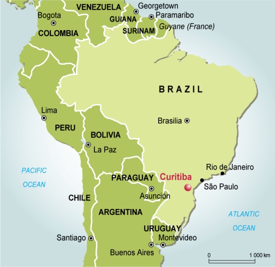 Curitiba map brazil