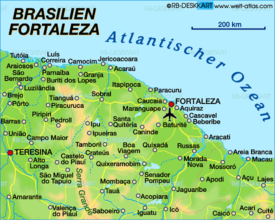 Fortaleza regions map