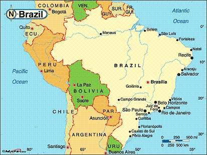 salvador map south america brazil