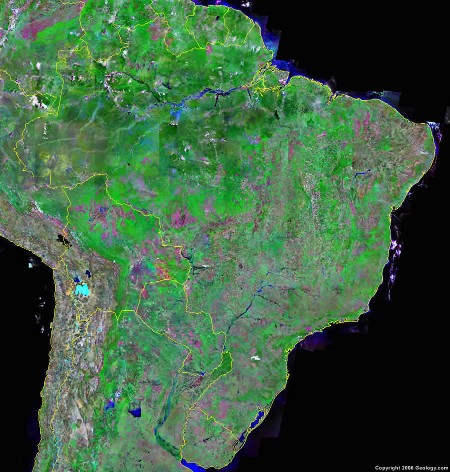 satellite image of brazil