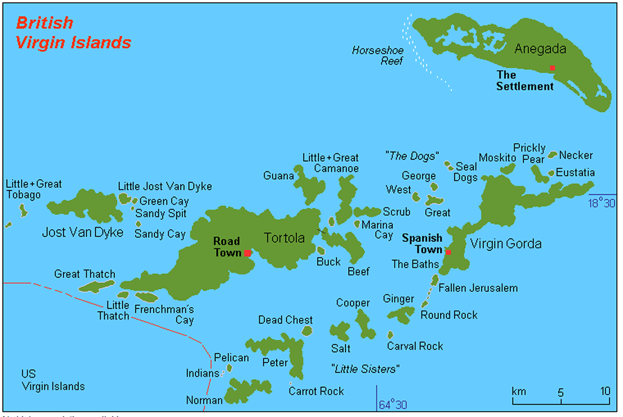 British Virgin Islands Location Map 