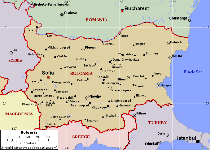 bulgaria cities map