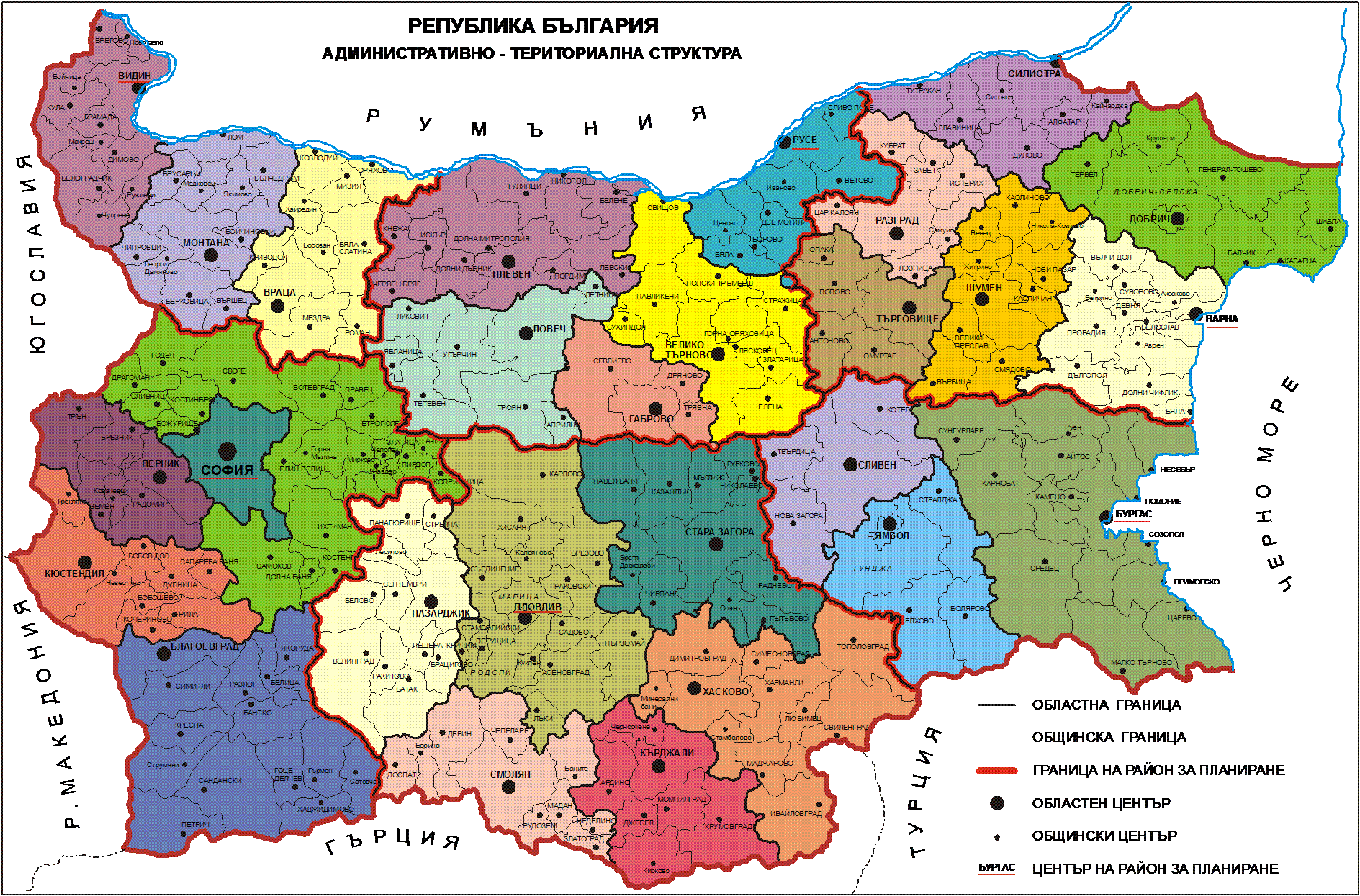 bulgaria political map