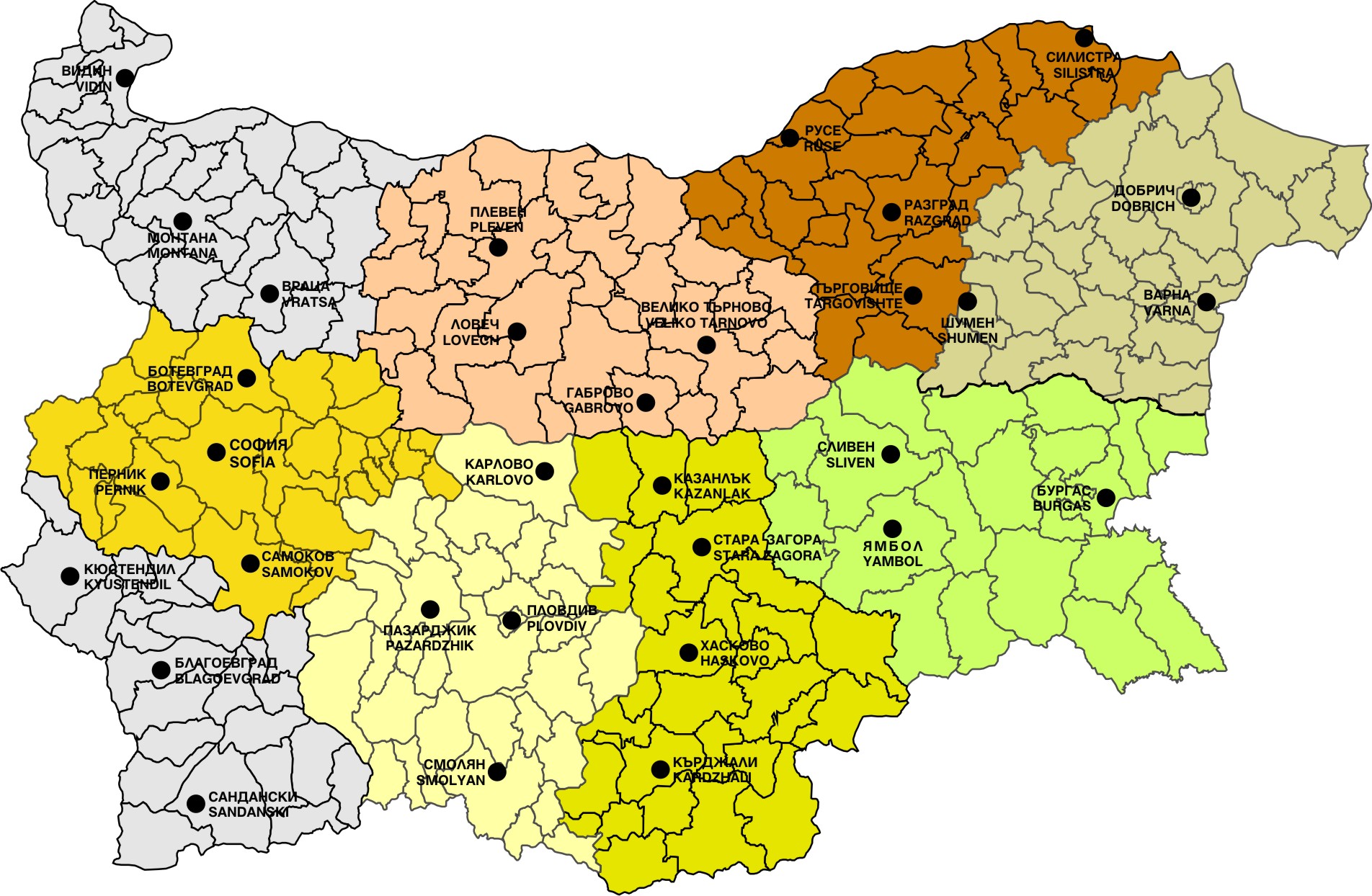 map bulgaria cvetna