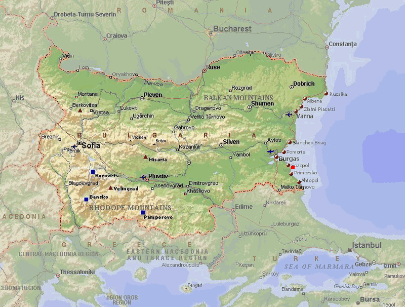 maps of bulgaria