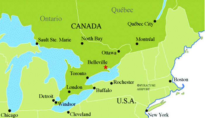 Belleville map canada