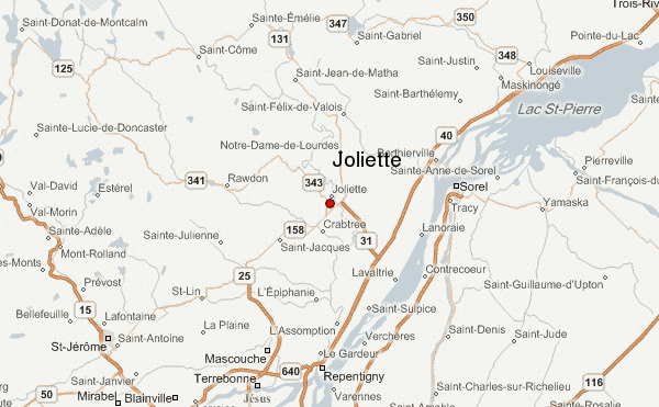 Joliette area map