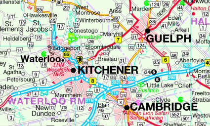 area map of kitchener