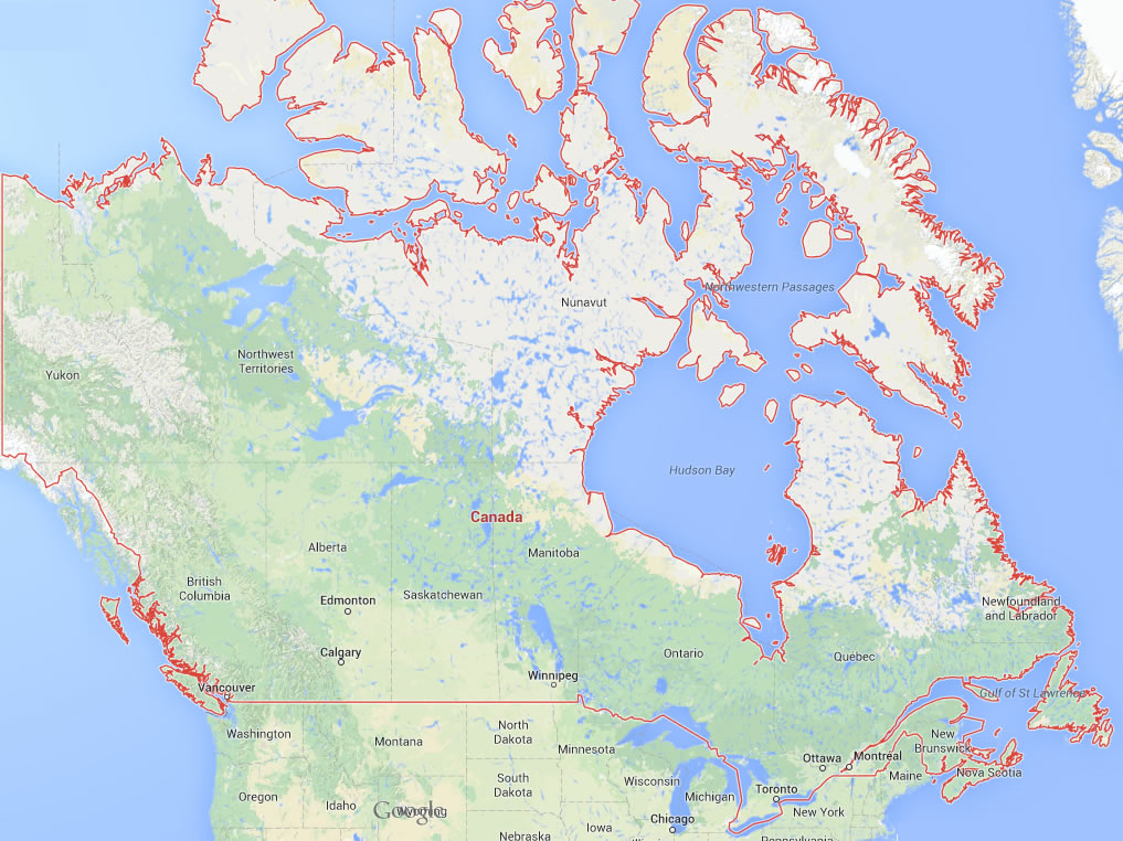 map of canada google