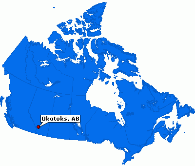 Okotoks map canada