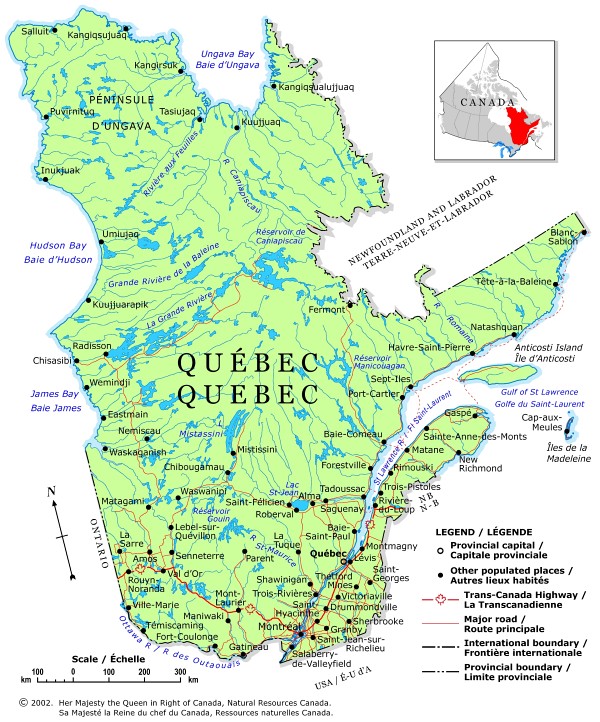 Quebec Regional Map