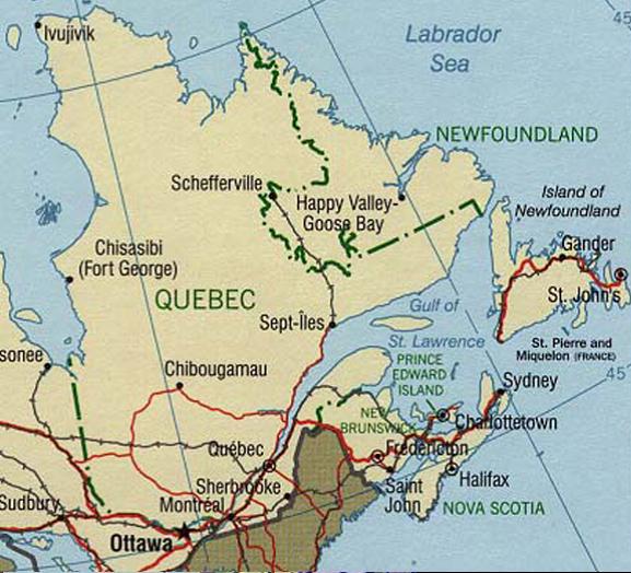 Quebec Political Map 1999