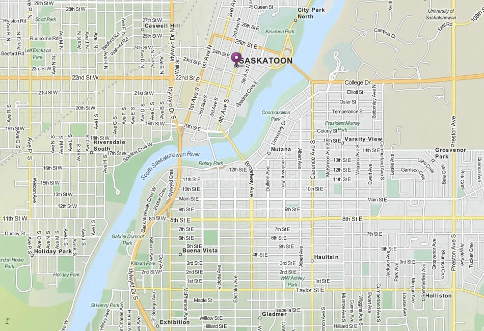 map of Saskatoon
