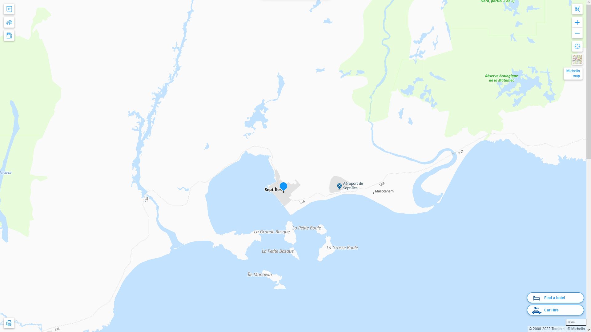 Sept iles Map and Sept iles Satellite Images
