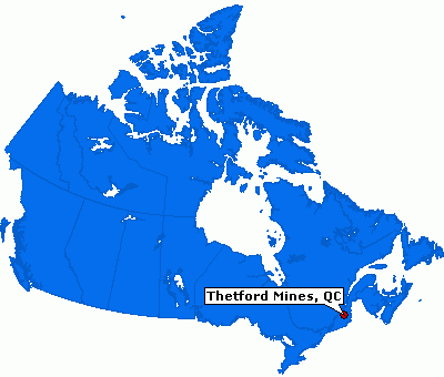 Thetford Mines map canada