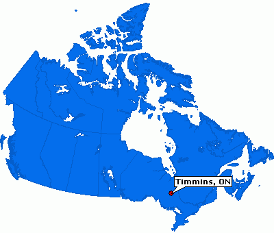 Timmins canada map