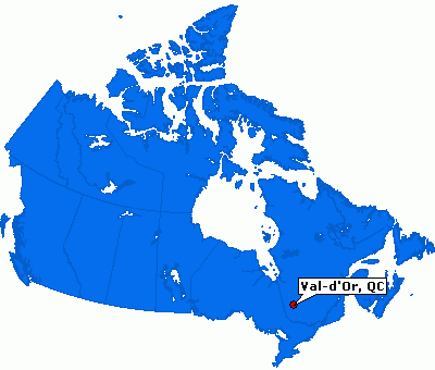 Val d'Or map canada